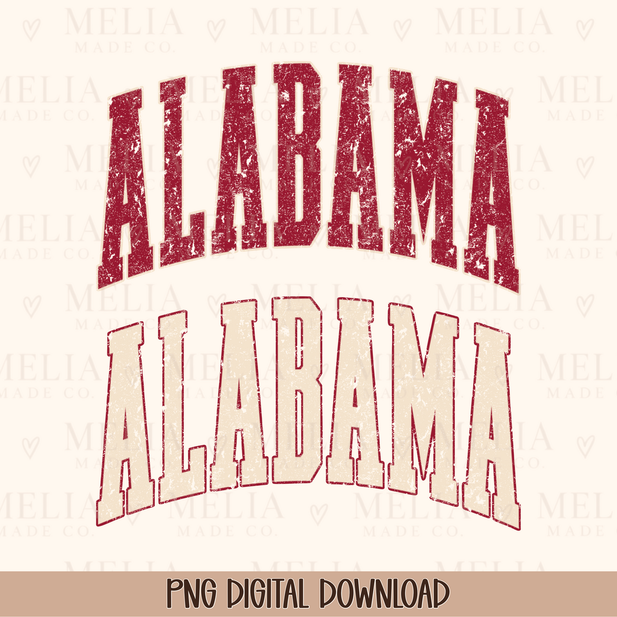 Alabama PNG Bundle | Retro Distressed Alabama Varsity PNG | Game Day Digital Download