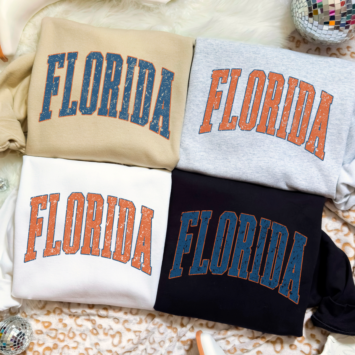 Vintage Florida PNG Bundle | Retro Distressed Varsity Lettering | Game Day Digital Download