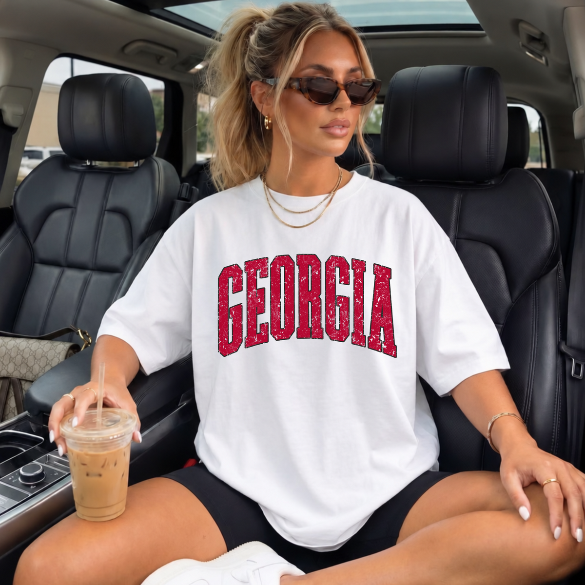 Vintage Georgia PNG Bundle | Distressed Varsity Letter Design