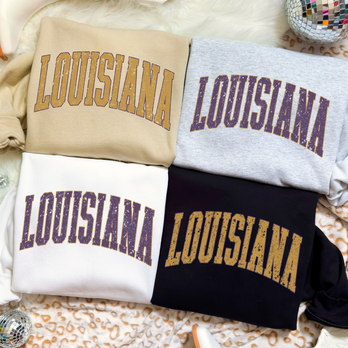 Vintage Louisiana PNG Bundle | Retro Distressed Varsity Lettering | Game Day Digital Download