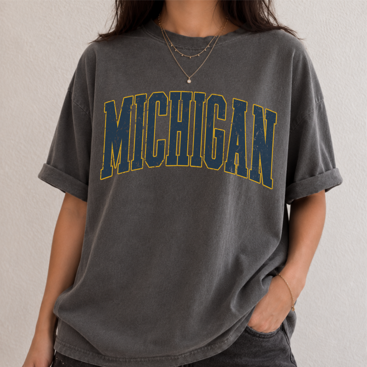 Vintage Michigan PNG Bundle | Retro Distressed Varsity Lettering | Game Day Digital Download