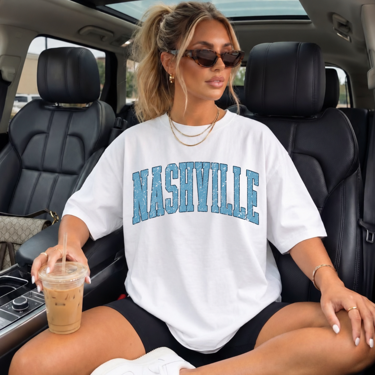 Vintage Nashville PNG Bundle | Retro Distressed Varsity Lettering | Digital Download
