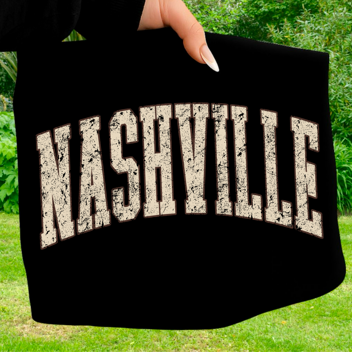 Vintage Nashville PNG Bundle | Retro Distressed Varsity Lettering | Digital Download