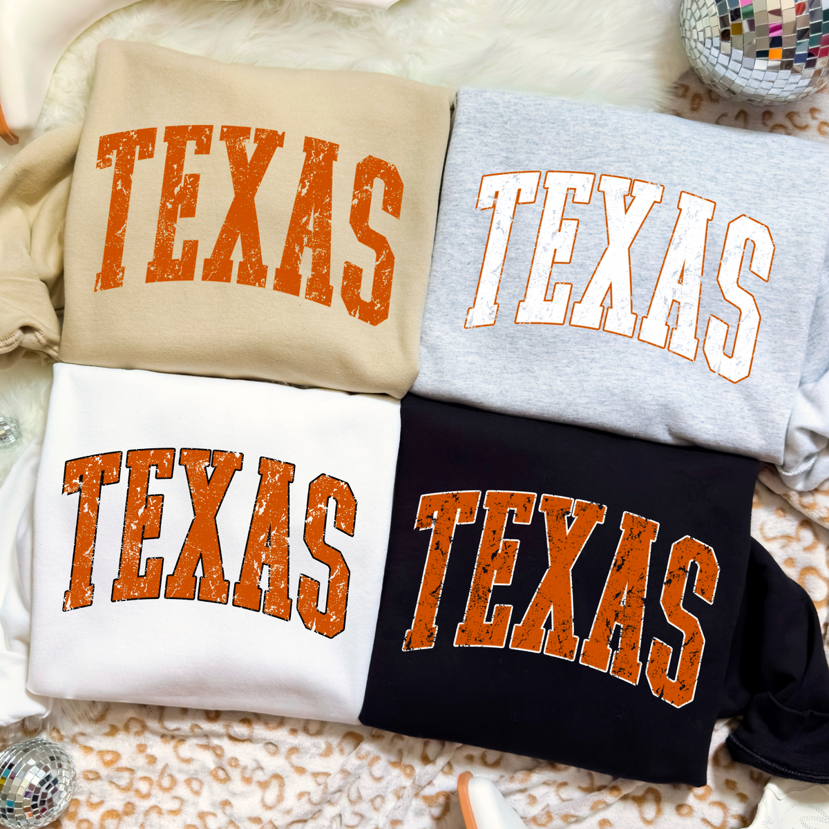 Texas PNG Bundle | 4 Retro Distressed Varsity Texas Designs | Digital Download