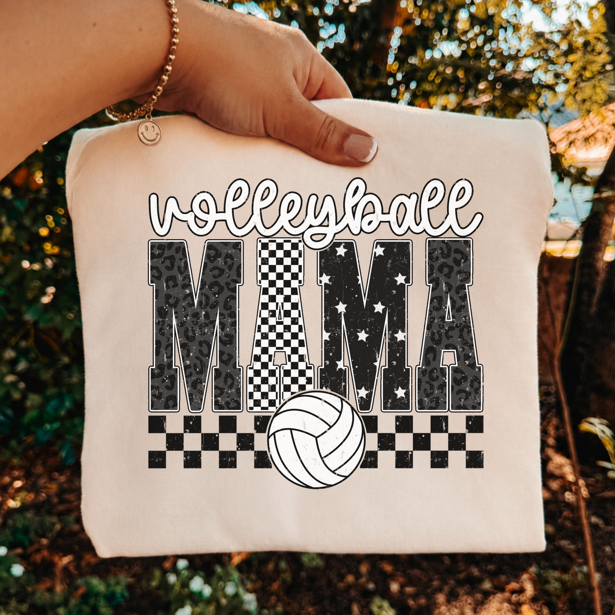 Volleyball Mama PNG | Leopard Checkered Volleyball Mom Design